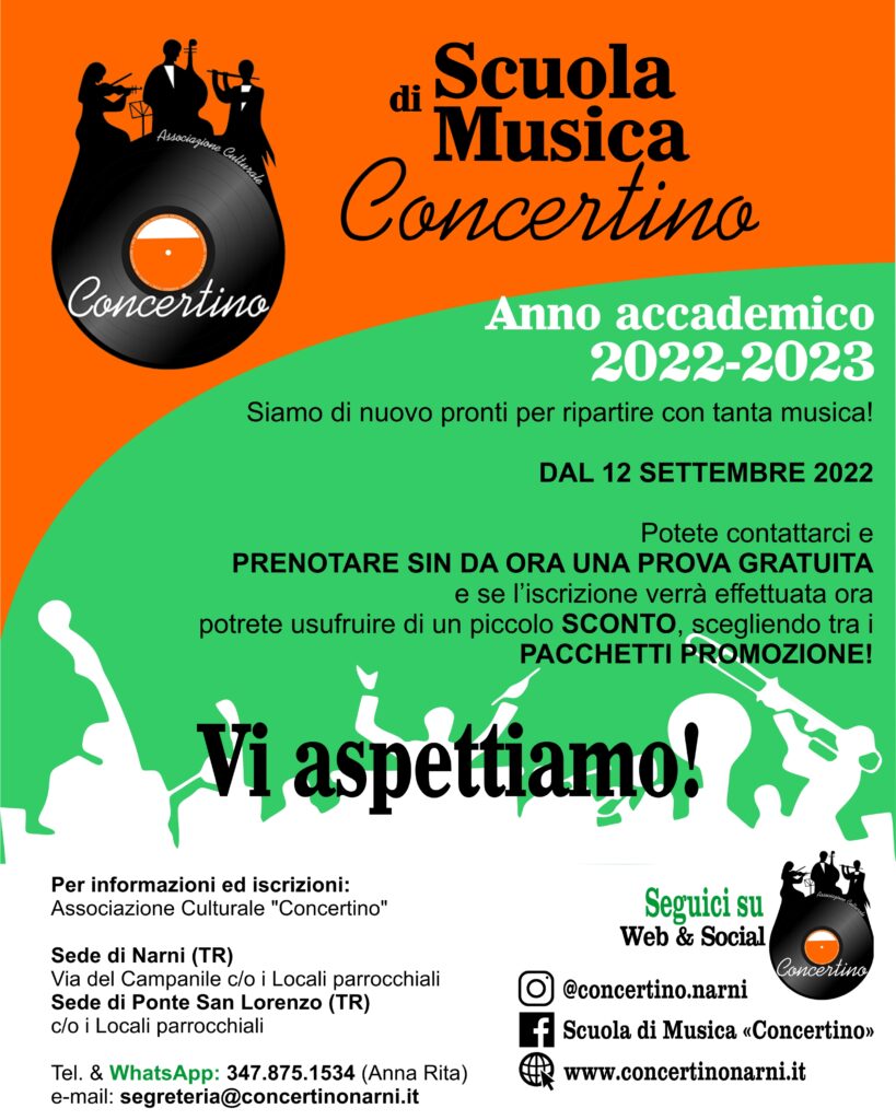 narni scuola di musica concertino corsi 2022 2023